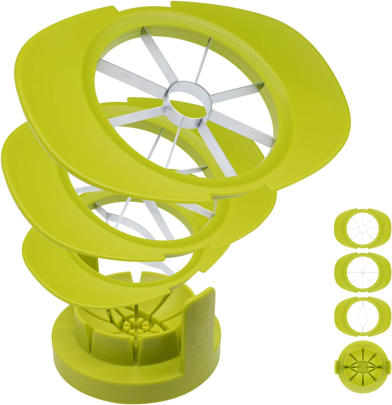 Zuukoo 4 in 1 Obstschneider Set, Obstschneider mit Apfelschneider Mangoschneider Tomatenschneider Fruchthalter Apfel Corer 8 Klingen aus rostfreiem Stahl