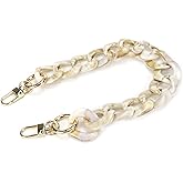 Savagrow 15.7"/40cm DIY Acrylic Resin Replacement Chain Purse Shoulder Strap with Buckle, Beige Round Chain Link