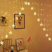Quace 16 Stars 136 LED Curtain String Fairy Lights