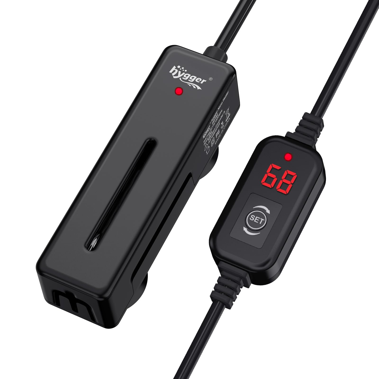 Photo 1 of hygger Mini Fish Tank Submersible Heater 20W for 1-5 Gallons Desktop Betta Aquarium Heater with Digital Display Controller Adjustable Temperature