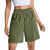Womens Cotton Sweat Shorts Casual Summer Short Loose Drawstring Lounge Running Athletic Shorts with Pockets