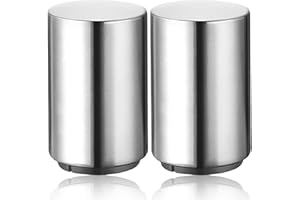 SMARINGROBOT 2PCS Pop-the-Top Beer Bottle Opener, Metal Automatic Magnetic Glass Bottle Cap Openers, Wine Bartender Tool Cap Catcher for Bar, Party, Wine Ceremony, Restaurant Household Utensils, Easy to Use-Silver