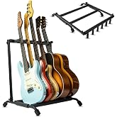 Wayfinder Folding 5 Guitar Rack Stand for Acoustics, Electrics or Basses | Fits up to 5 Guitars with padded supports and a folding rack that travels and stores easily. (WF-GUITARRACK5)