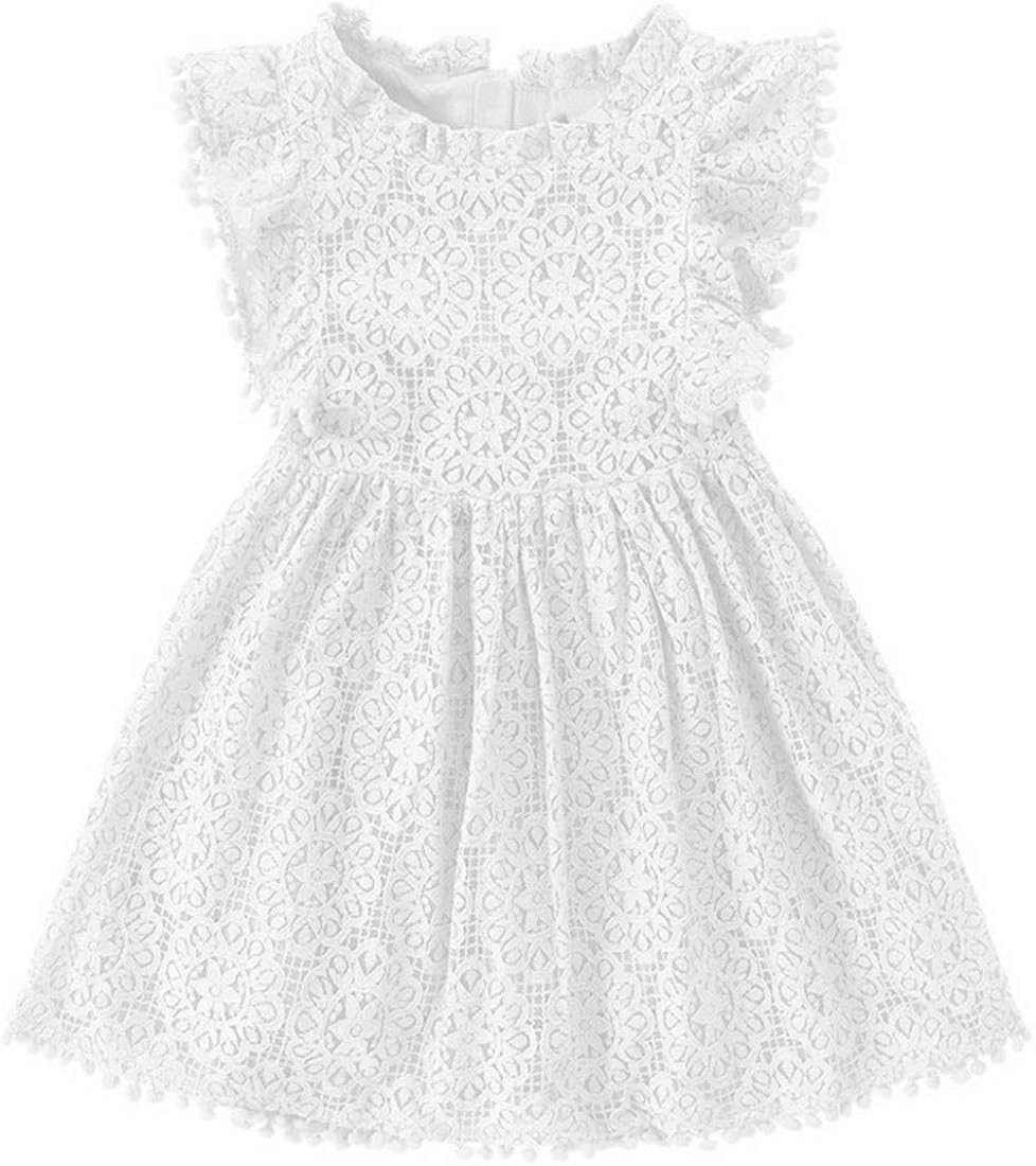 BGIRNUK Flower Girl Lace Dress 3//4 Sleeve Princess Party Dresses