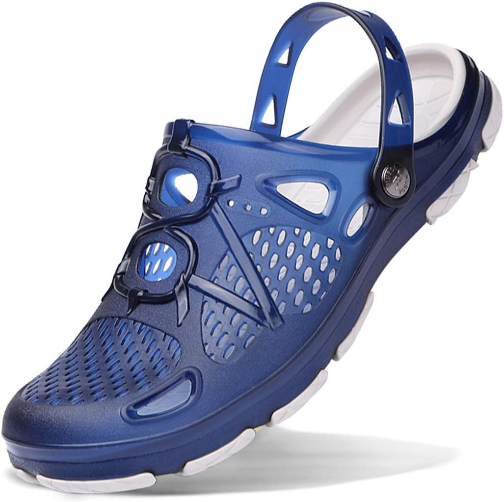 MEAYOU Mens Clogs Mens Garden Shoes Light Mules and Clogs Beach Sandals Slip on Water Shoes for Men Nany Blue 11 D(M) US/EU 45