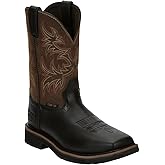 Justin Driller 11" Comp Toe Work Boot, Men's Rugged Golden Brown Leather, ASTM Safety, J-Flex Comfort, Slip-Resistant Sole