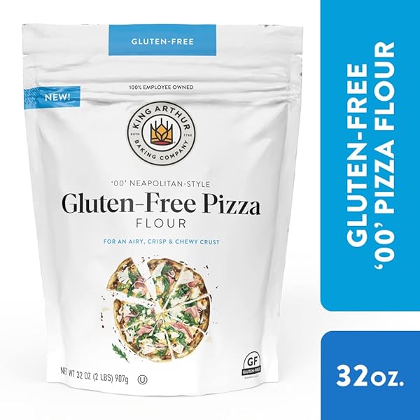 KING ARTHUR GLUTEN FREE PIZZA FLOUR: CRISPY NEAPOLITAN-STYLE CRUST – 32 OZ BOX, PERFECT FOR GF BAKING, CELIAC-FRIENDLY, 00 PIZZA DOUGH MIX