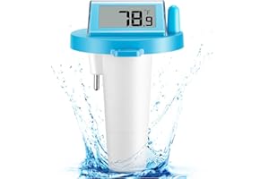 LICHI Solar Pool Thermometer Floating Easy Read - IPX8 Waterproof Digital Pool Water Temperature Thermometer for Swimming Pools, Hot Tubs, Ponds, Ice Baths