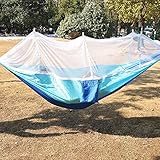 wu-hammock Camping Hammock with Mosquito Net, Reversible, Portable, Lightweight & Ripstop Parachute Nylon Hammock