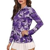 Suobstales Women's UV Protection Polo Shirts Quarter Zip Pullover Womens UPF 50+ Long Sleeve Shirts Golf Shirts Workout Tops