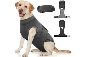 Kuoser Dog Surgery Suit Female Spay, Dog Recovery Suit Male Neuter, Dog Clothes Onesie for Surgery Anti Licking Abdominal Wounds Pet Puppy Surgical Recovery Bodysuit Shirt, Substitute E-Collar & Cone