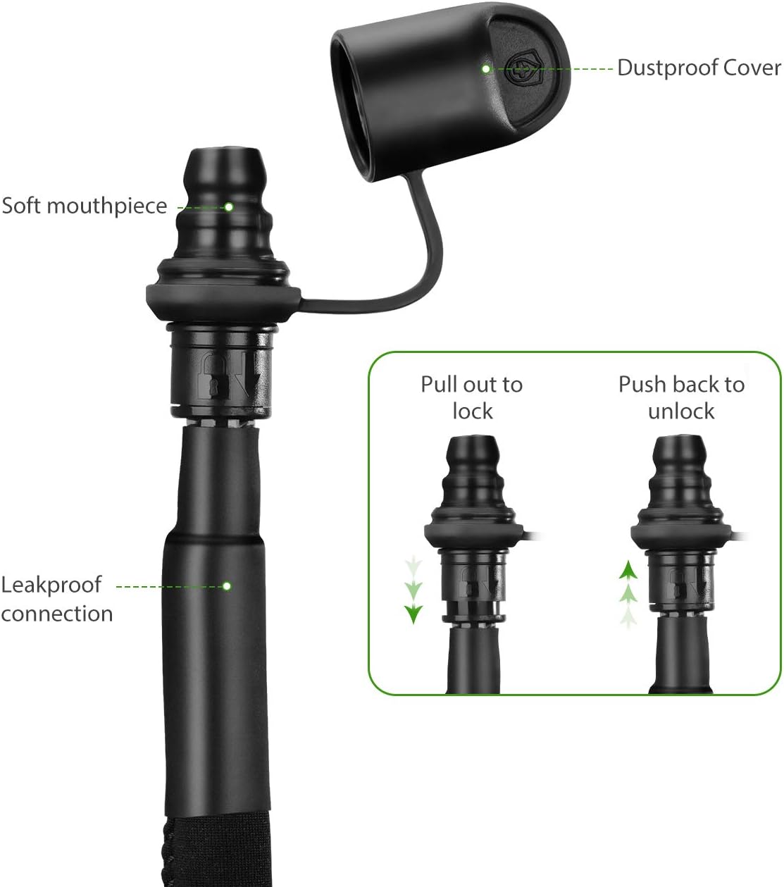 OMORC 3L Hydration Bladder, BPA Free Military Class Water Reservoir, Leakproof Hydration Bladder with Wide Opening Self-Locking Valve for Hiking Walking Biking Climbing Cycling Running, Green : Sports & Outdoors