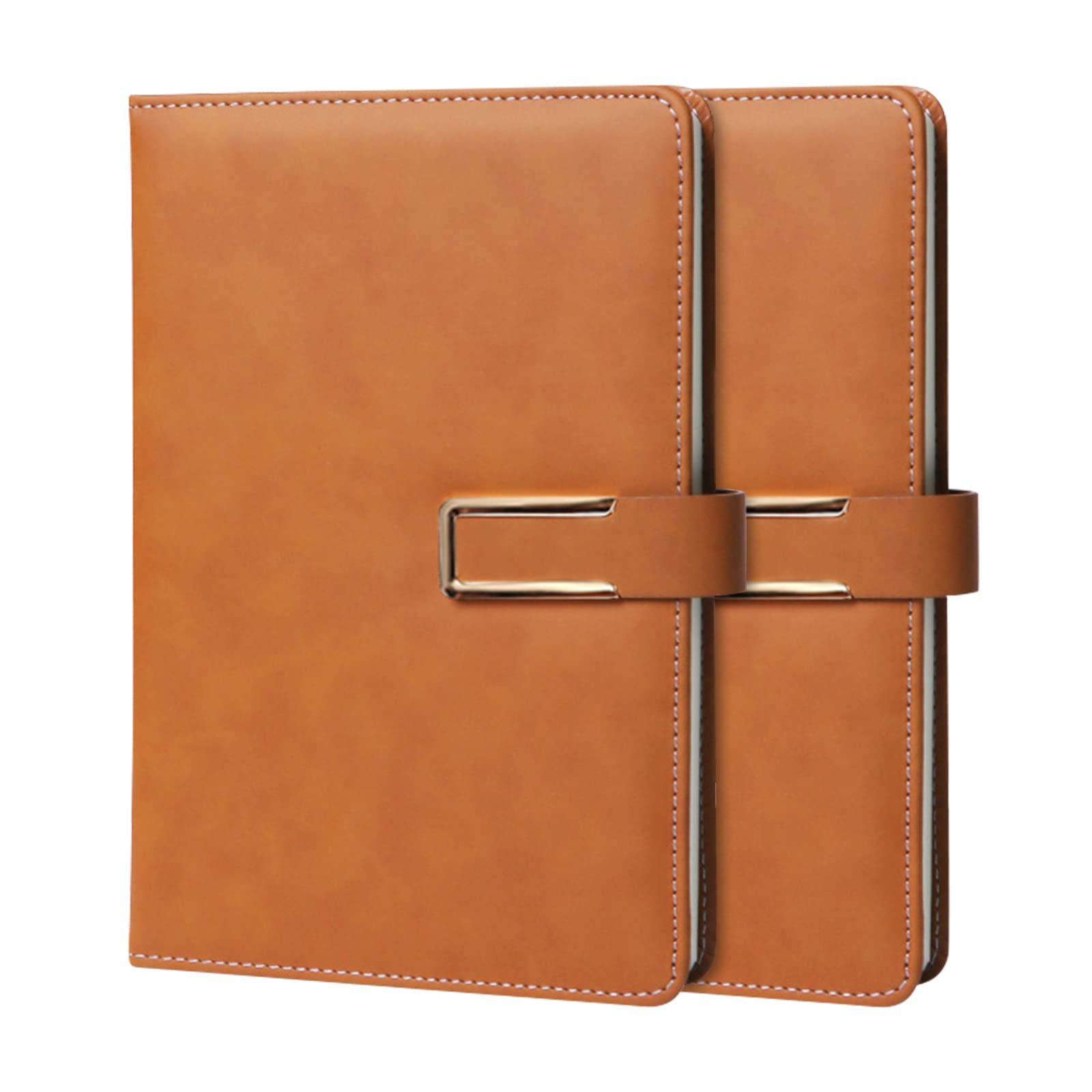 PORRASSO A5 Notebook Pack of 2 Executive Notebook Journal 220 Pages Diaries Classic PU Agenda Notepad Portable Planner for Office Home School Business Writing Brown A
