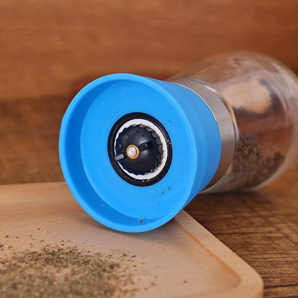 NO Salt and Pepper Grinder Set, Pack of 3, Salt and Pepper Grinders Mill Refillable, Glass Body Salt and Pepper Shakers - Image 5