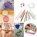 Tinksky 12 Sizes Colorful Plastic Carpet Crochet Hooks Knitting Needles 3.5mm to 12.0mm with Cable