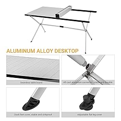 KingCamp Camping Table Roll up Aluminum Folding