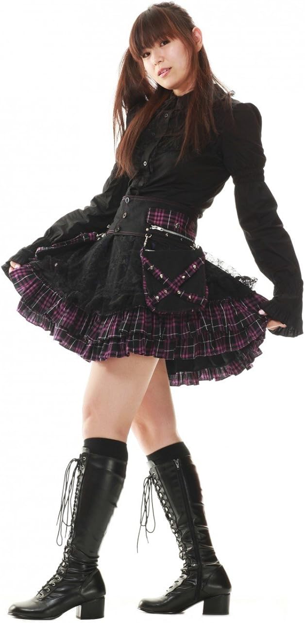 Lolita Charm Women's Punk Lolita Nana Skirt-One Size-Black and Purple at  Women’s Clothing store