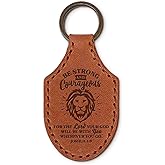TREE OF LIFE REV. 22:14 Bible Verse Keychain - Genuine Natural Leather Key Chain w/Inspirational Scripture