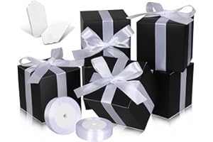 DOYIDE 30 Pack Small Gift Boxes, 3x3x3 Favor Boxes Black Paper Gift Boxes with Lids for Presents, Crafting, Cupcake Boxes, Gifts, Candy Boxes for Wedding Party Bridal Shower Baby Shower Favors