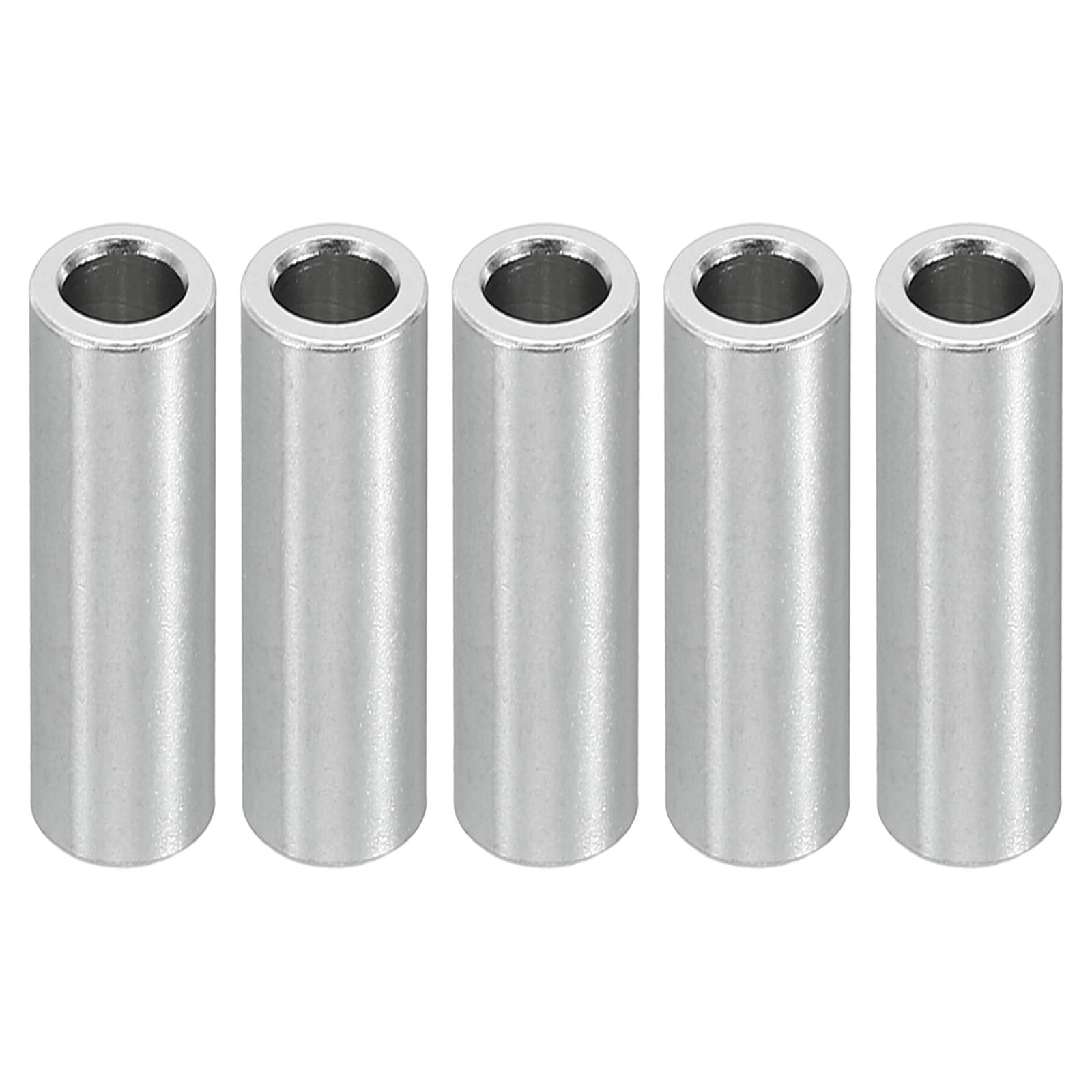 PATIKIL M5 Aluminum Spacers, 5 Pcs Metal Spacer Aluminum 5.2mm ID x 8mm OD x 25mm L Aluminum Spacer Screw Standoff Round for 1/5inch or M5 Screw Bolts