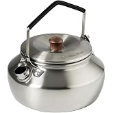 Thous Winds 0.6L Camping Kettle, Portable Camp Tea Coffee Pot, Lightweight Stainless Steel Teapot, Fast Heating Boiling Water, for Outdoor Campfire Hiking Camping Picnic