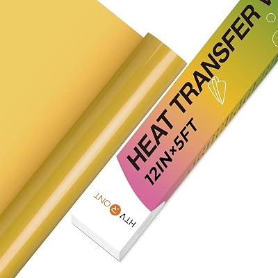 HTVRONT Gold Iron On Vinyl 12x5ft HTV for T Shirts Easy Cut & Weed