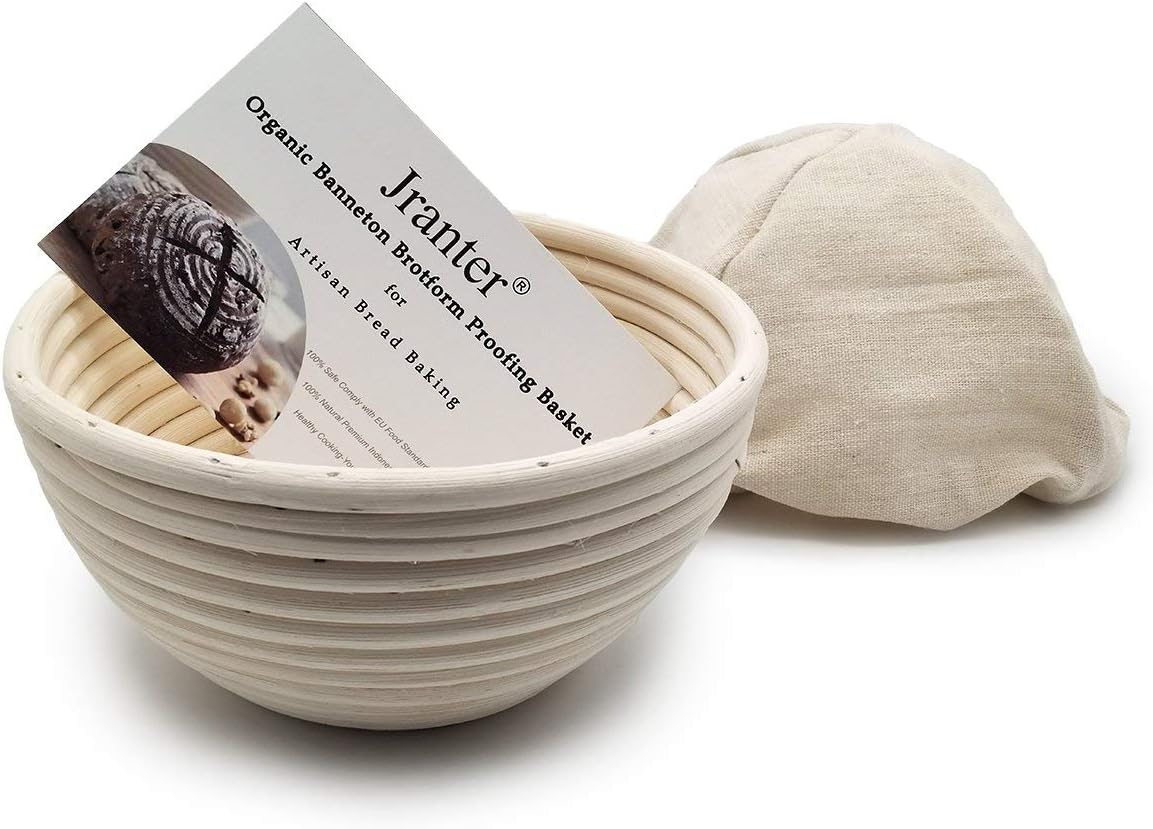 Banneton Bread Proofing Basket Round 7 Inch with Linen Liner Set of 1