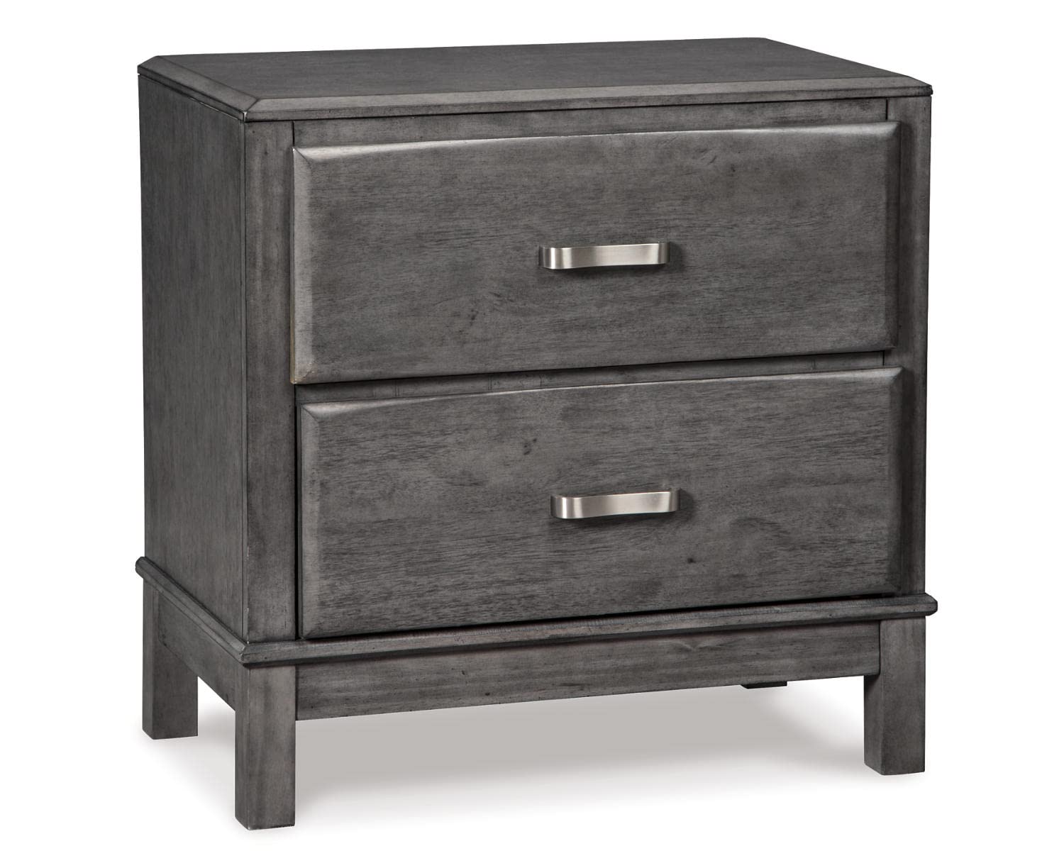 Photo 1 of *Minor Damaged* Signature Design by Ashley Caitbrook Contemporary 2 Drawer Nightstand with Dovetail Construction, 26" Tall, Weathered Gray