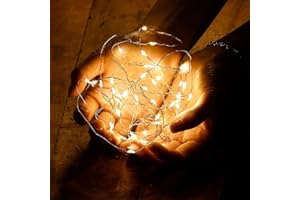 Copper Wire Fairy Lights Battery Box 2AA Powered Portable Durable for Bedroom Living Room Dining Patio Garden Decor, Warm