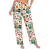 Delerain Women's Pajama Pants With Pockets, Casual Loose Lounge Pants Drawstring Elastic Waist Wide Leg Pjs Bottoms for Women