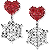 FAUTHENTICUTE Halloween Earrings for Women Bat Pumpkin Black Cat Witch Hat Skull Earrings Costume Party Jewelry