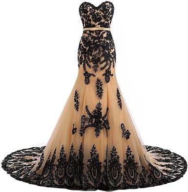 black and champagne dress