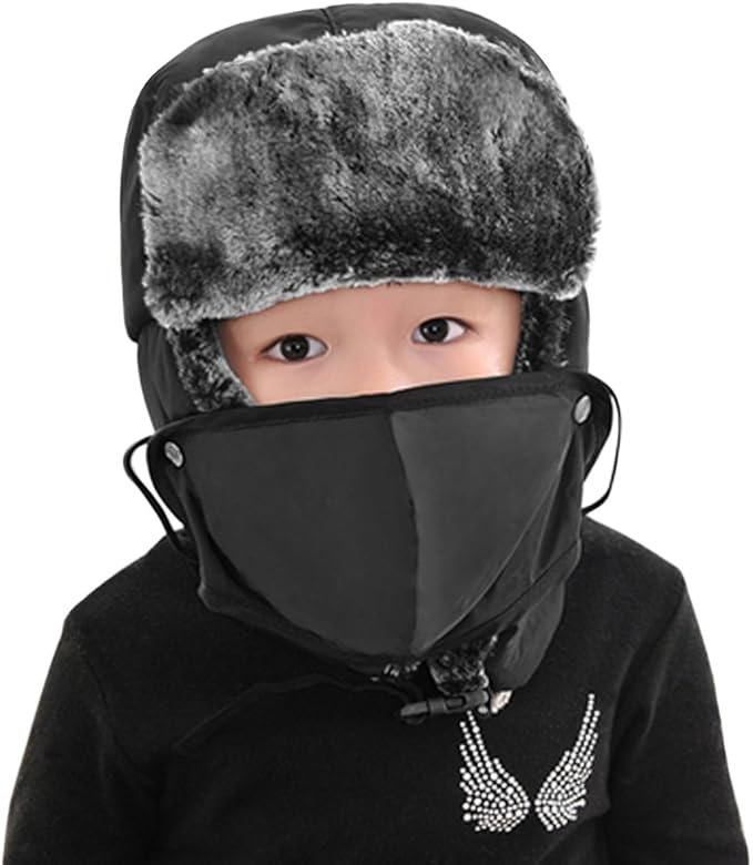 Cagoule d'hiver style casquette à pompon pour fille • Petites Pirates
