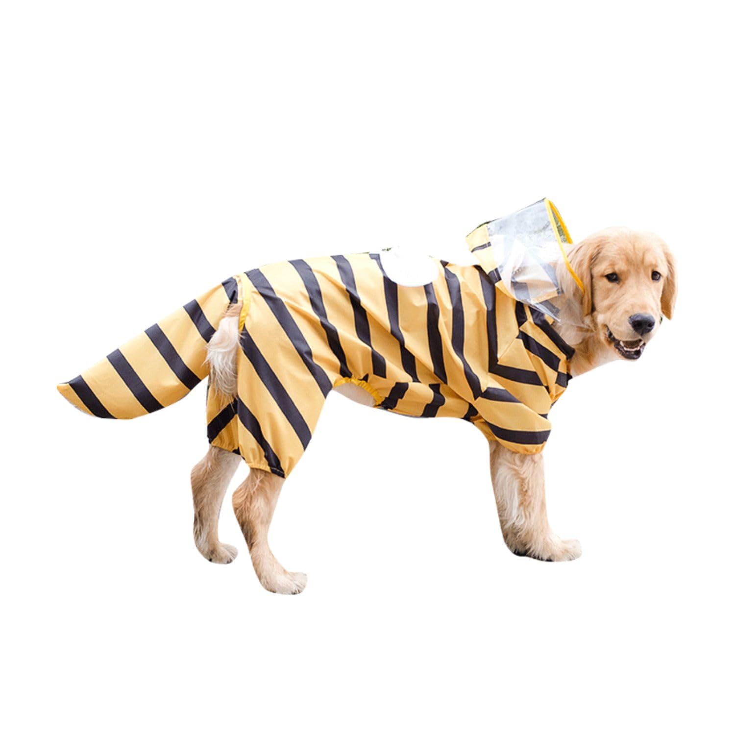Large Dog Raincoat, Full Coverage Dog Rain Coat Hoodie, Animal Shape Waterproof Rainwear Jacket for Medium Large Dogs_7XL(Bee)