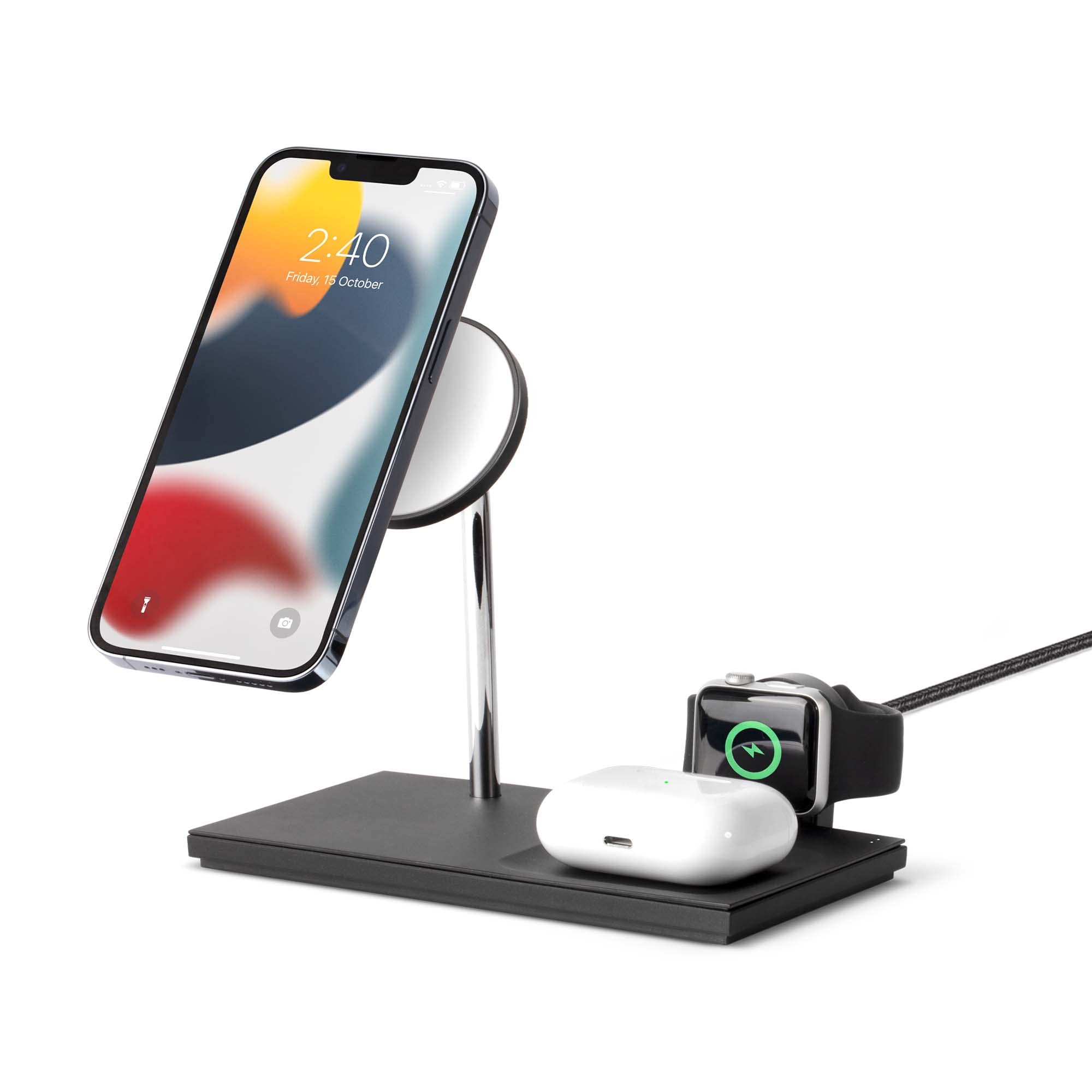 Native Union Snap 3-in-1 Magnetic Wireless Charger – For iPhone Air, 17 Pro, 17e, AirPods Pro & Apple Watch – Detachable Watch Puck with Extra USB-C Port – Adjustable Angle & Discreet LED Indicator