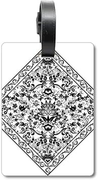 Amazon Co Jp ブラック スクエア 平行 イラスト パターン クルーズ スーツケース バッグ タグ ツーリスター 識別ラベル Generic