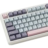 Thyrnovyn 126 Keys PBT Double Shot Keycaps, Macaron Pastel Cute Keycap Set, Pink Blue Dreamy Cherry Profile Keycaps for Mechanical Keyboard 60% 65% 75% 100% Cherry MX Switches