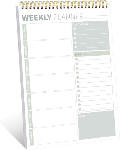 Thboxes Undated Weekly Planner Pad 52 Sheets 25x17cm 100GSM Thick Paper