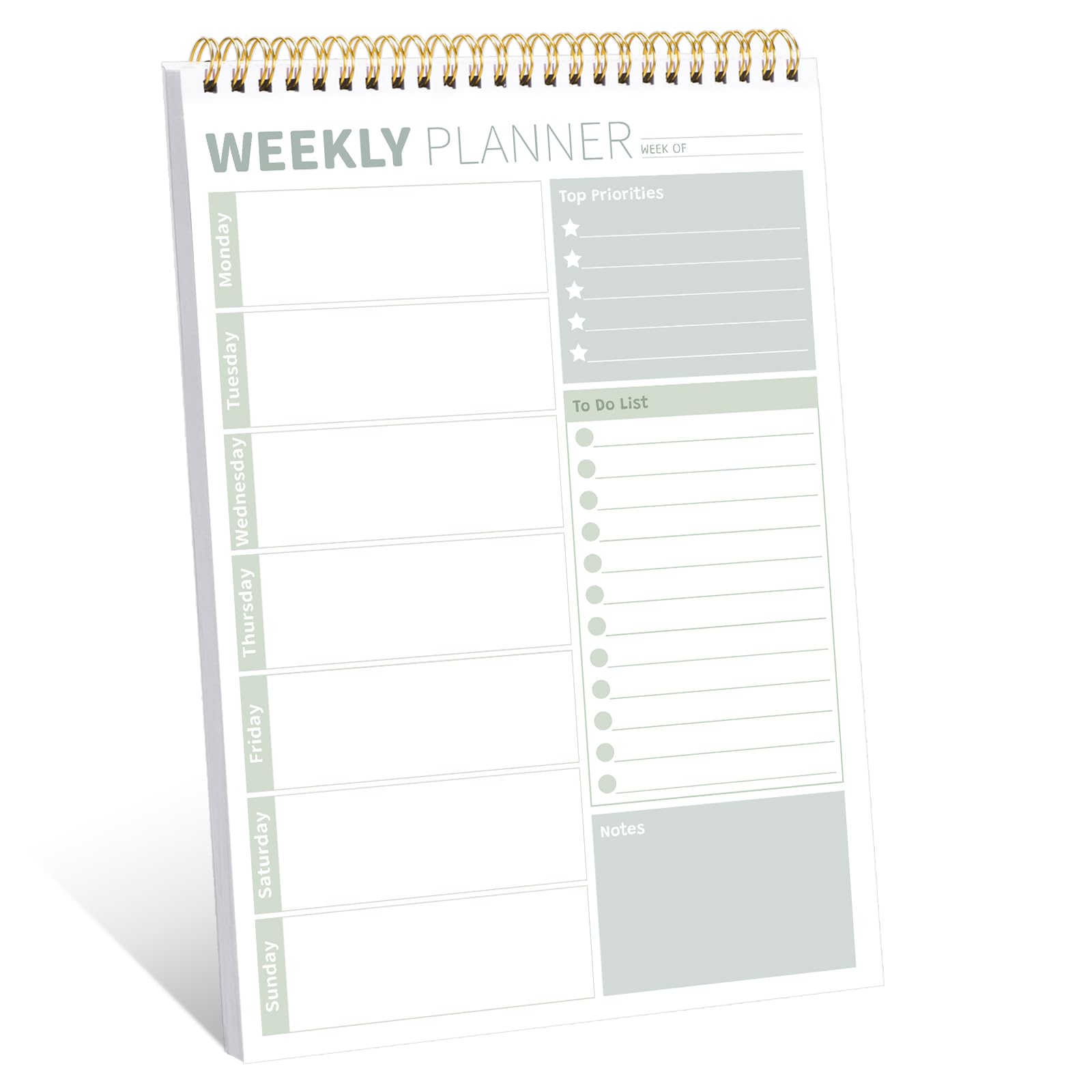 Thboxes Undated Weekly Planner Pad, 52 Sheets To Do List Pad Desk Planner Meal Planner for Study Work Menu, 100GSM Thick Paper, 25 x 17 cm, 1 Year of Use — image 1