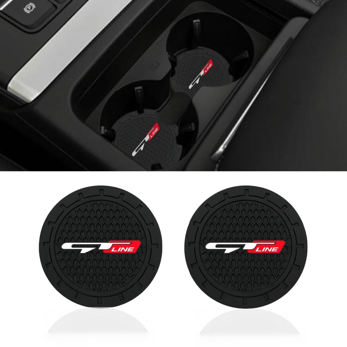 2 Pcs Black car Cup Holder Coaster Compatible with