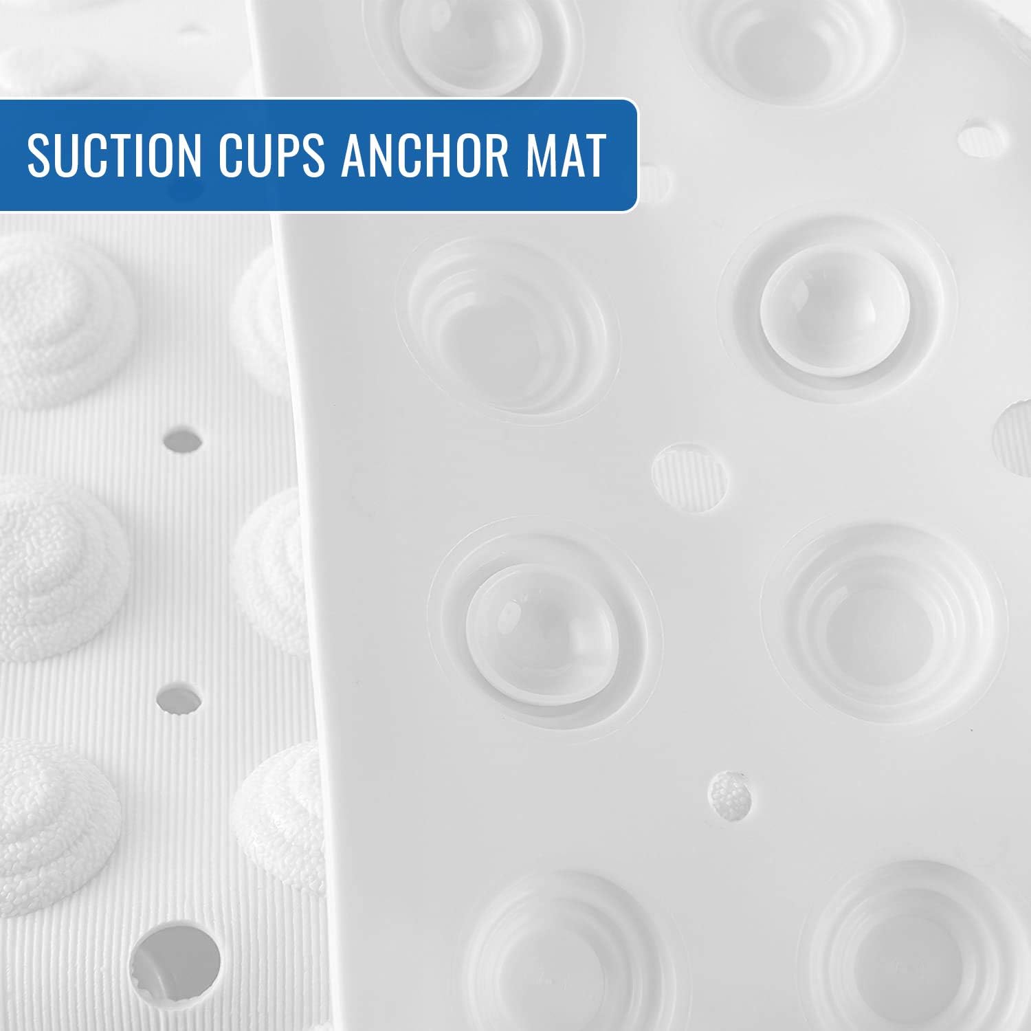 DMI Cushioned Non-Slip Bath Mat for Shower and Tub, Square 21 x 21 inches, White: Health & Personal Care
