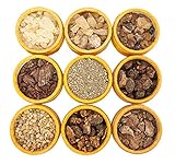 sacred scents for you Resin Incense Variety Sampler Pack/Gift Set,1/2 oz Frankincense-Myrrh-Sweet Myrrh-Copal-White Copal-Benzoin-1/4 oz Dragon's Blood, Palo Santo-1/4 oz Ground White Sage from