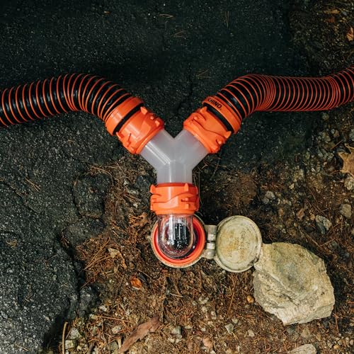 Camco RhinoFLEX Camper/RV Wye Sewer Hose Fitting Features 360Degree
