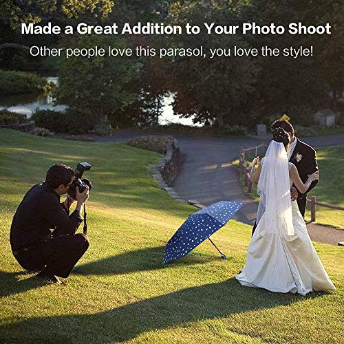 image for TradMall Travel Umbrella, Lightweight Compact Parasol with 99% UV Prot