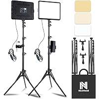 2-Pack LED Video Light Kit, NiceVeedi Studio Light, 2800-6500K Dimmable Photography Lighting Kit with Tripod Stand&Phone Hold