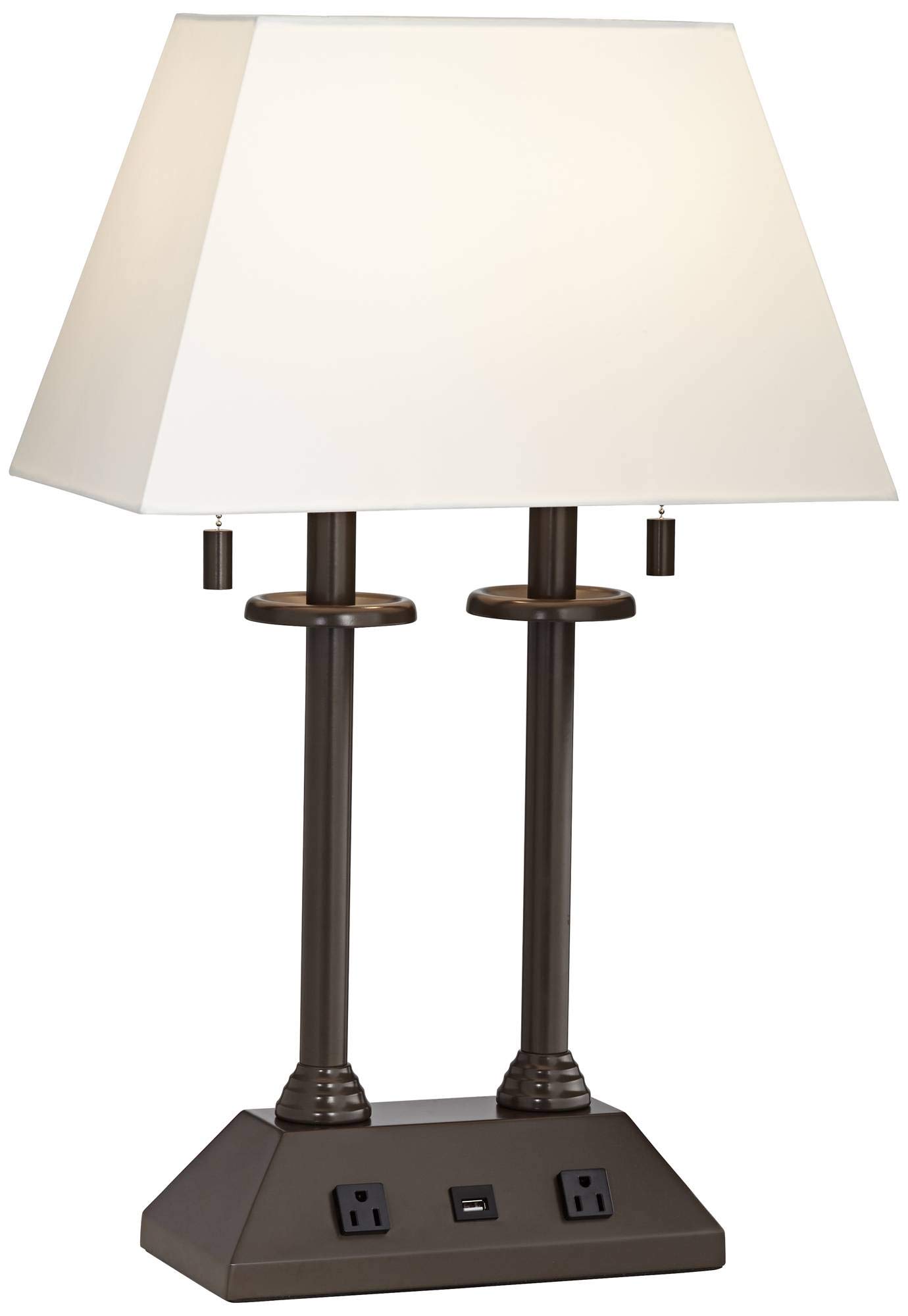 Charlton Traditional Desk Table Lamp with Hotel Style USB and AC Power