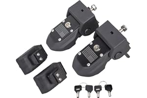 Phamyor Original Hood Latch Lock Catch Locking Pin with Lock & US Flag Kit for 2018-2023 Jeep Wrangler JL & Jeep Gladiator JT, Exterior Accessories, Stainless Steel & PA66, Black, Left & Right Side