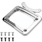 3162 Curved License Plate Holder Frame Fits 1991-2010 Select Harley Touring and 1986-2010 Select Softail Models with Compatible Rear Light bar/License Plate Bracket | Chrome