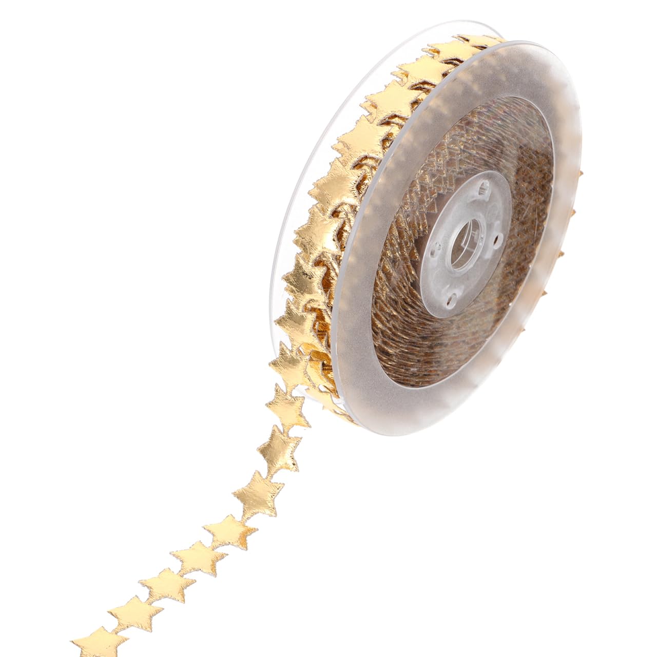 15M 0.6inch Gold Christmas Ribbon Star Garland Star Ribbon Golden Trim s Trim Embellishment Polyester Artificial Leaf Long Leaves Strip Leaf Rope