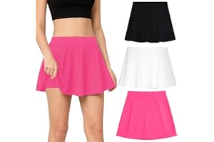 BEAT STREET BASICS Beat Street Girls Active Skirt - 3 Pack Athletic Skort with Built-in Lining Shorts for Tennis, Golf, Running - Made in USA